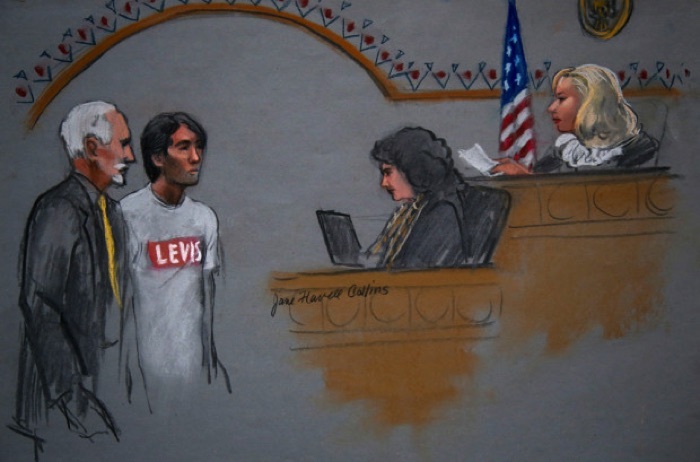 Матанов во время судебного процесса. Иллюстрация: Jane Flavell Collins/AP 