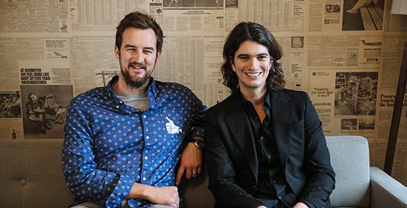 Сооснователи WeWork — Адам Нейман и Мигель МакКелви. Фото: Forbes