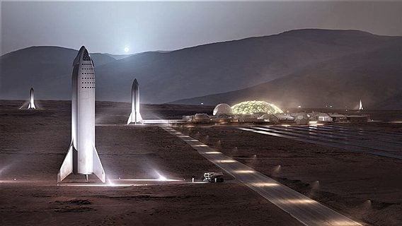 Илон Маск показал, как может выглядеть первая марсианская база SpaceX 