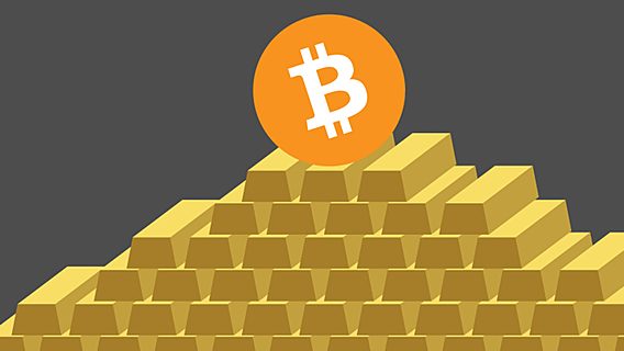 Биткоин стал дороже золота впервые в истории криптовалют 