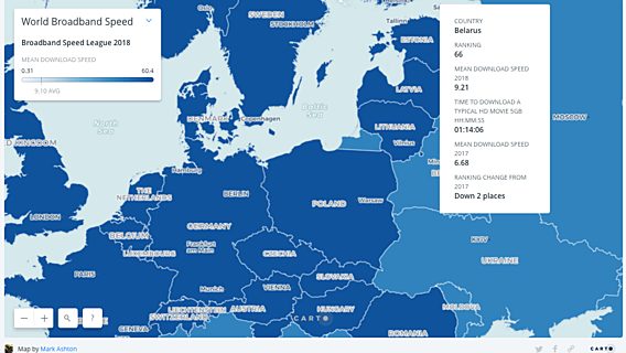 Беларусь заняла 66 место по скорости интернета в мире 