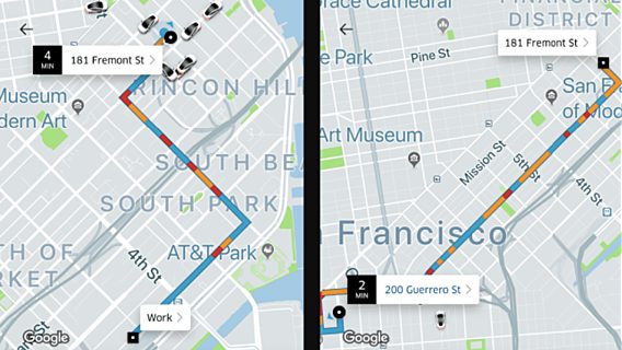 Uber начала использовать собственную оценку скорости трафика в приложениях 