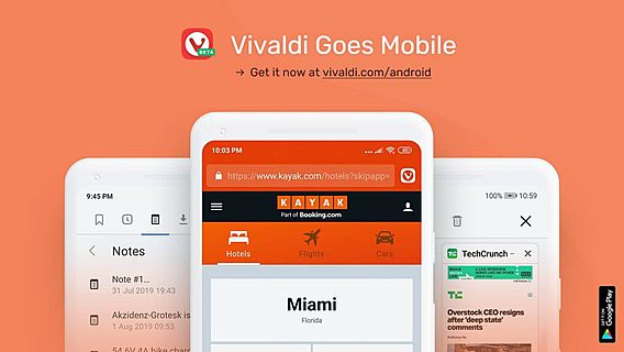 Вышла Android-версия браузера Vivaldi 